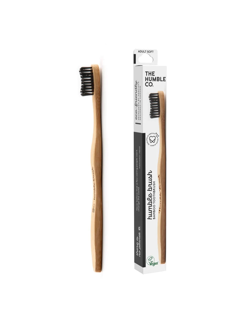 Humble Brush Bambuszahnbürste medium, schwarz